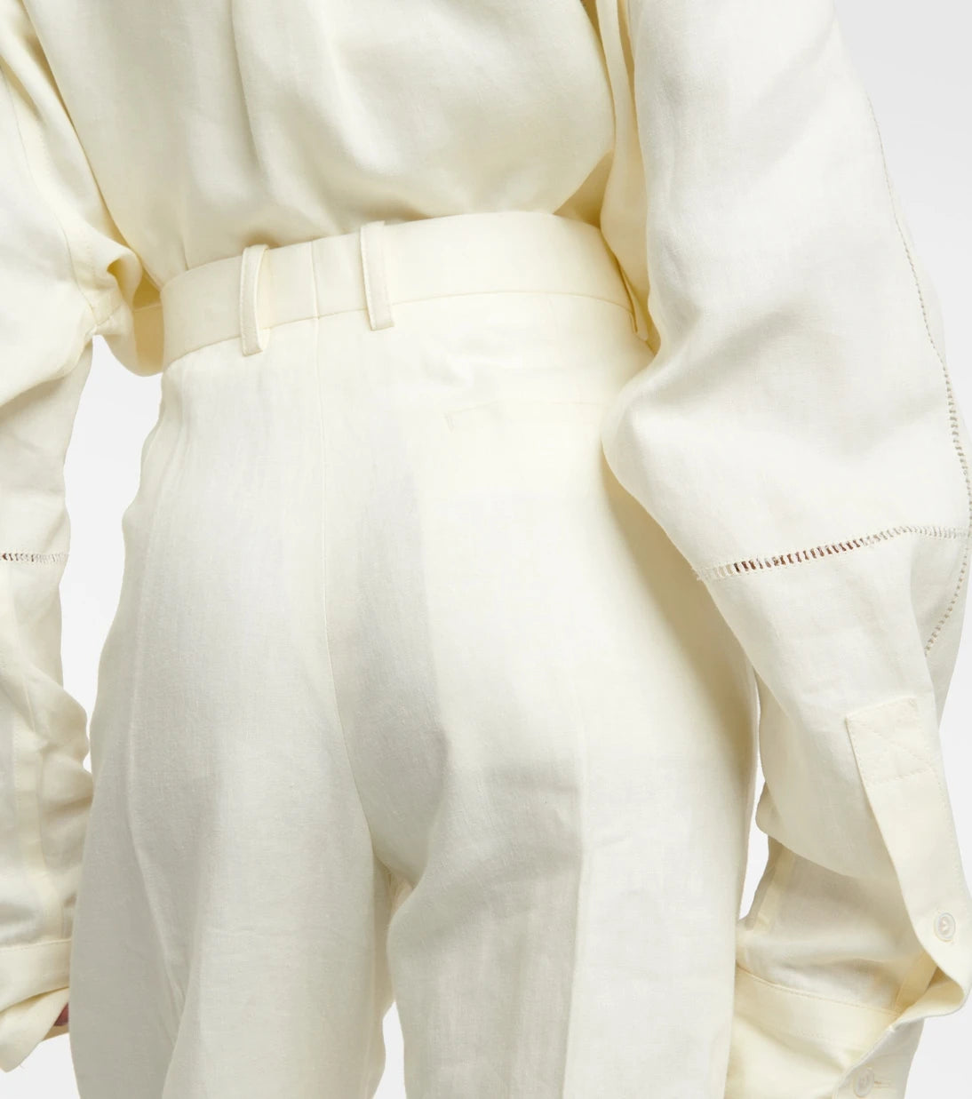 Bottega Veneta - بنطال كتان مستقيم