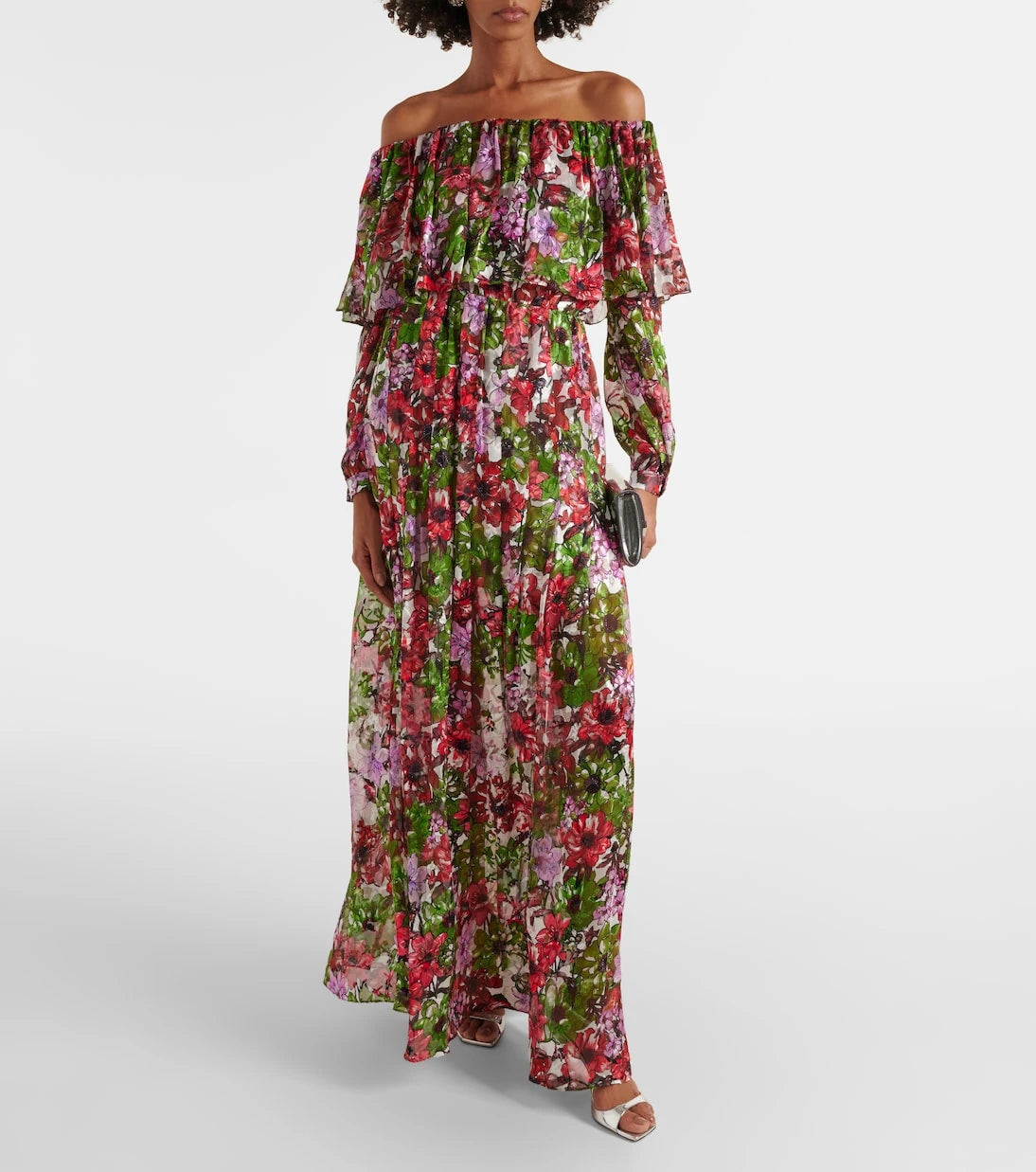Costarellos - Floria devoré silk-blend chiffon gown