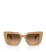Beige Oversized Cat Eye Sunglasses