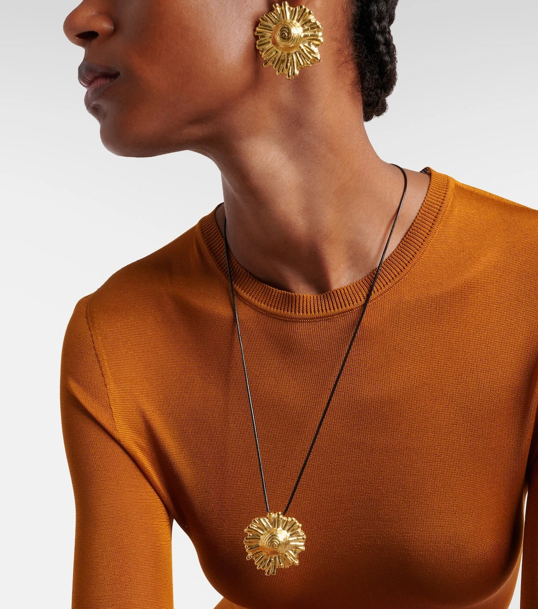 Ysso - Ilios 24kt gold-plated pendant necklace