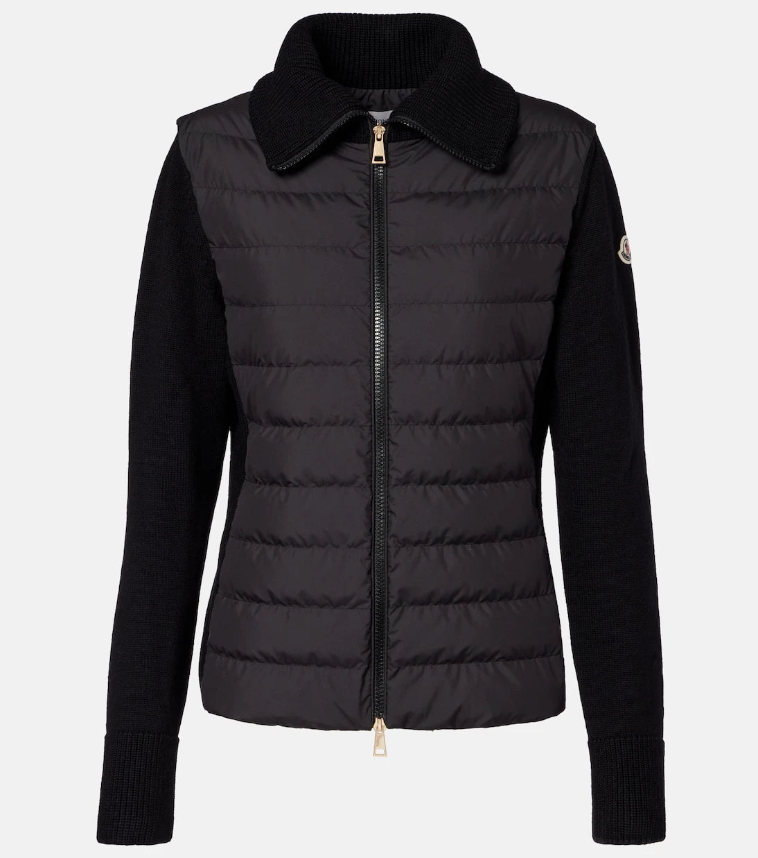 Moncler - Down-paneled virgin wool cardigan