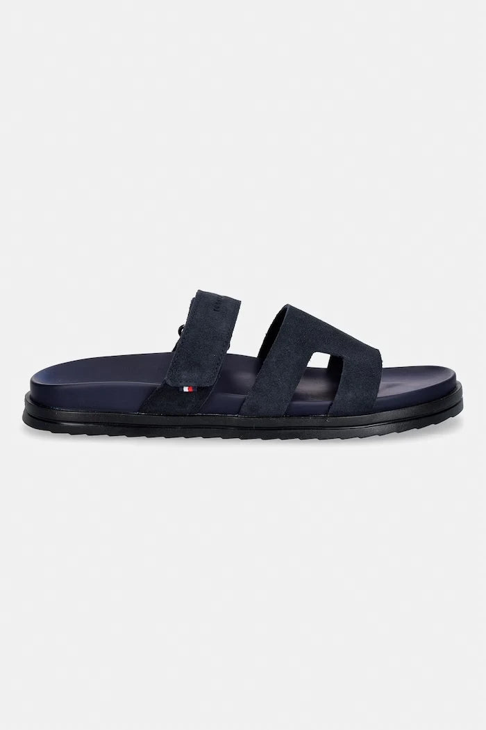Tommy Hilfiger чехли мъжки от велур ADJUSTABLE PREMIUM SUEDE SANDAL