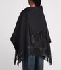 Agnona Black Wool-Alpaca-Cashmere Poncho