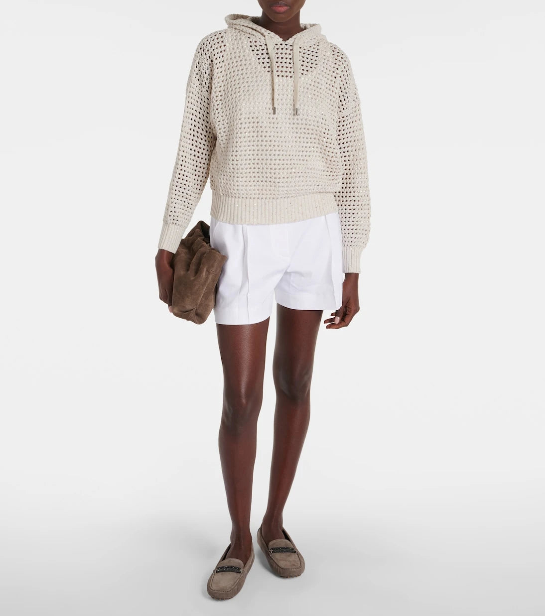Brunello Cucinelli - Open-knit cotton-blend hoodie