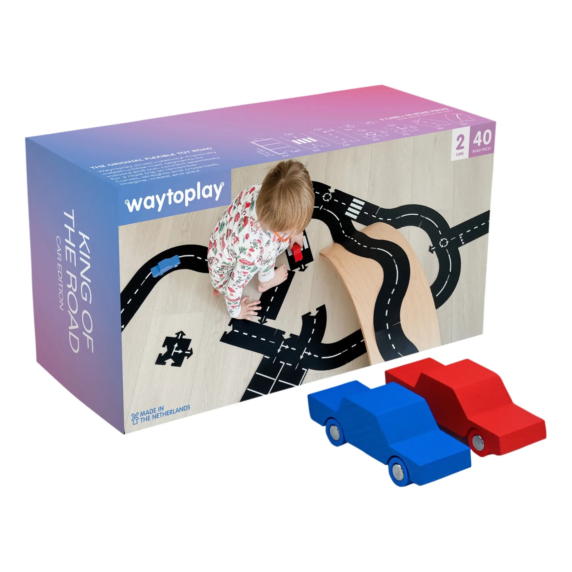 Waytoplay - King of the Road circuit with 2 cars - 40 pieces