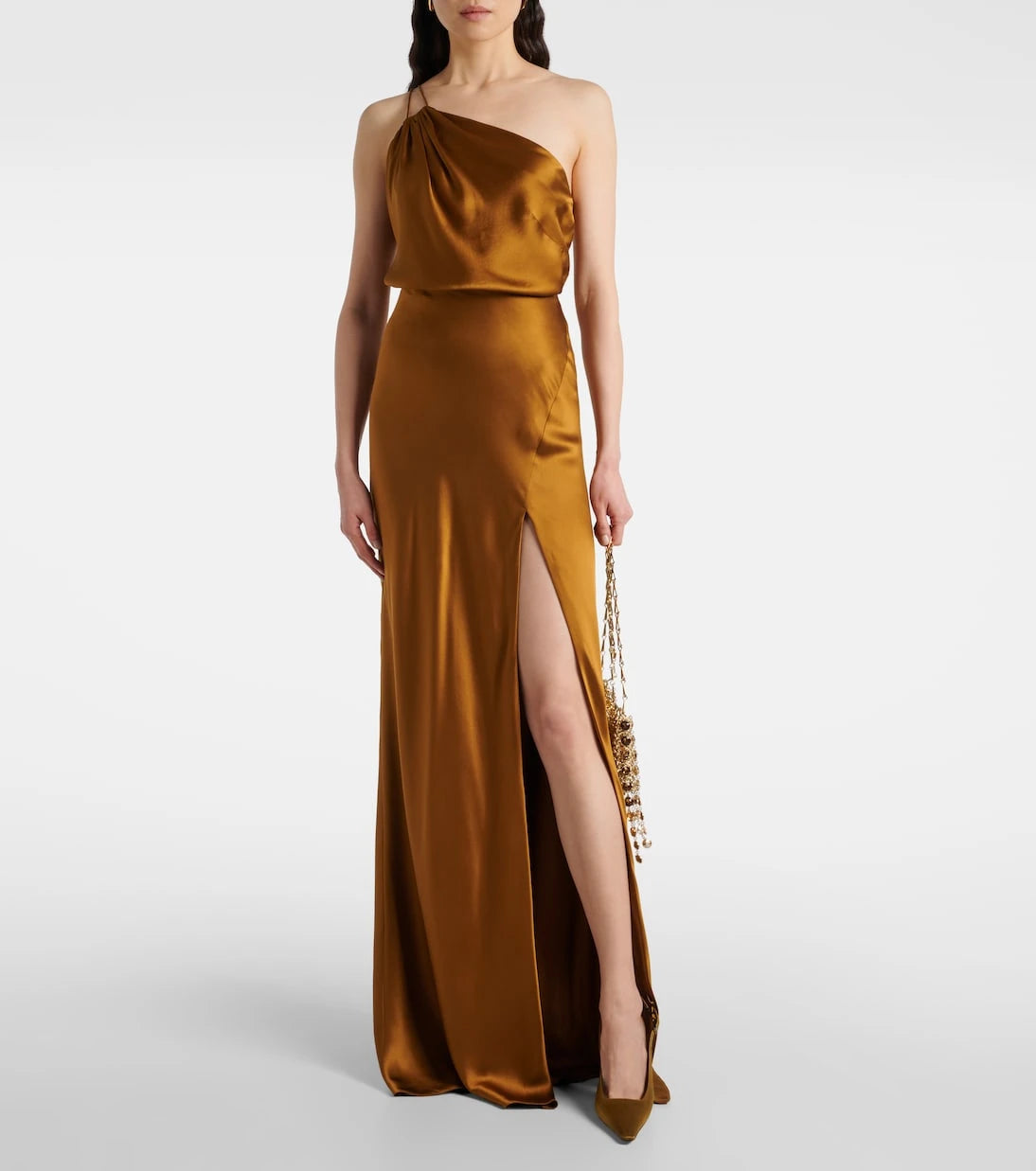 The Sei - Asymmetric silk satin maxi skirt