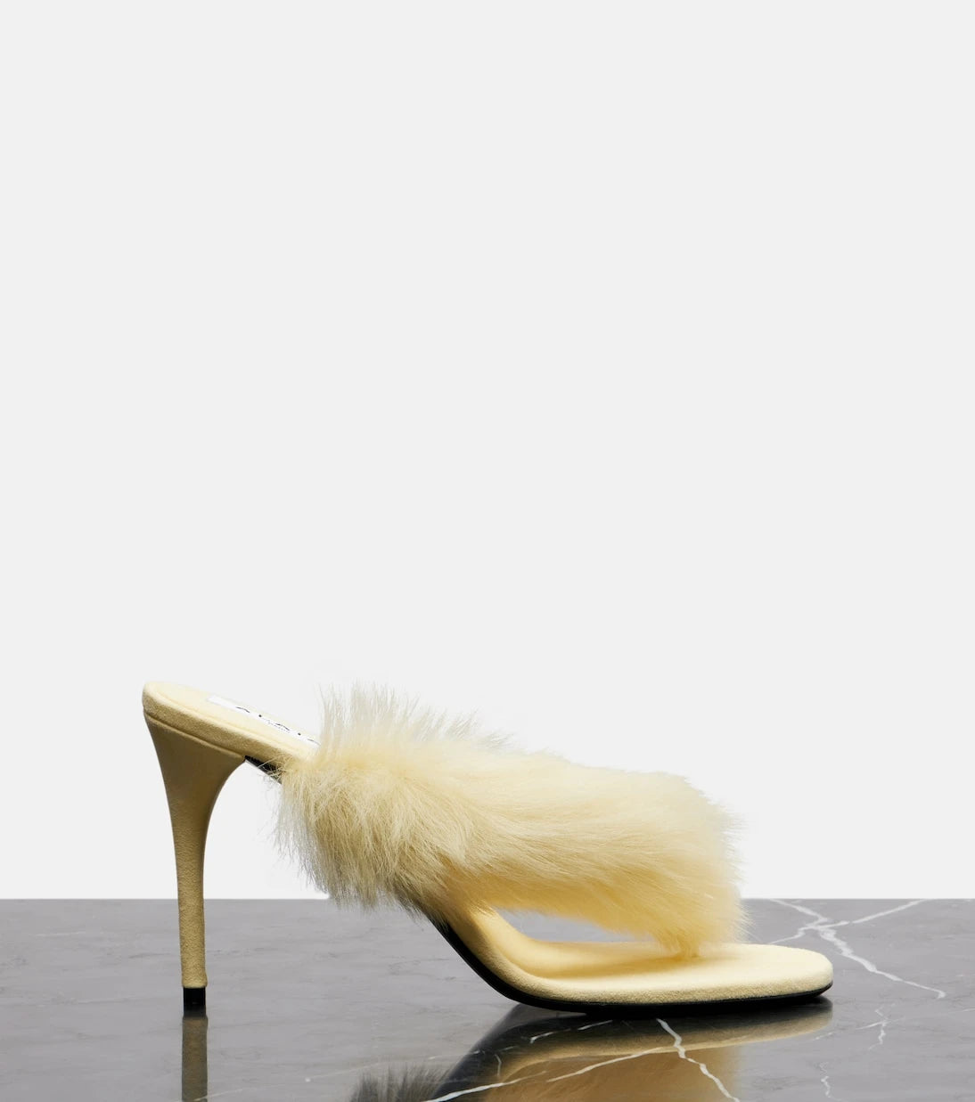 Alaïa - Shearling and leather thong sandals