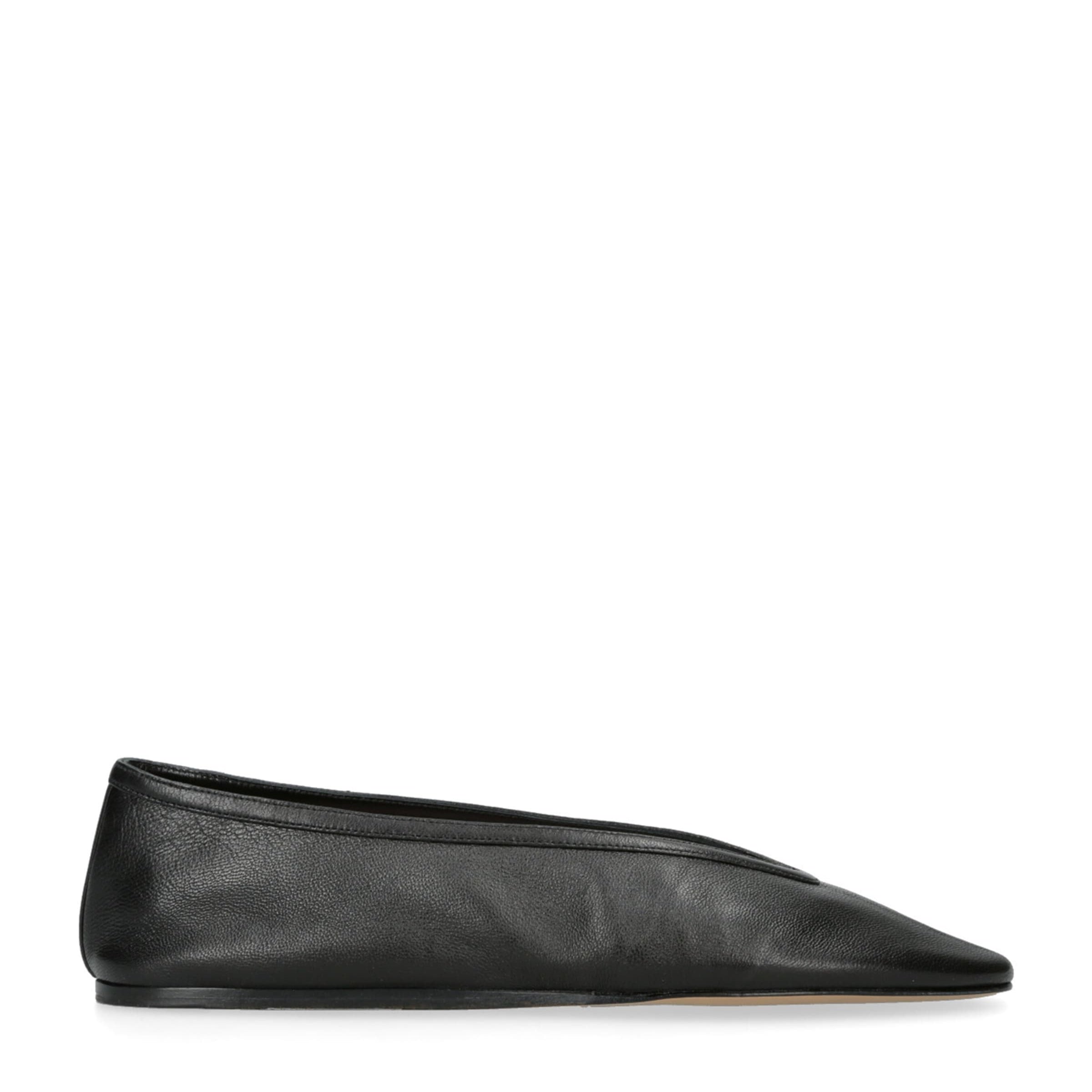 Le Monde Beryl Black Leather Luna Ballet Flats