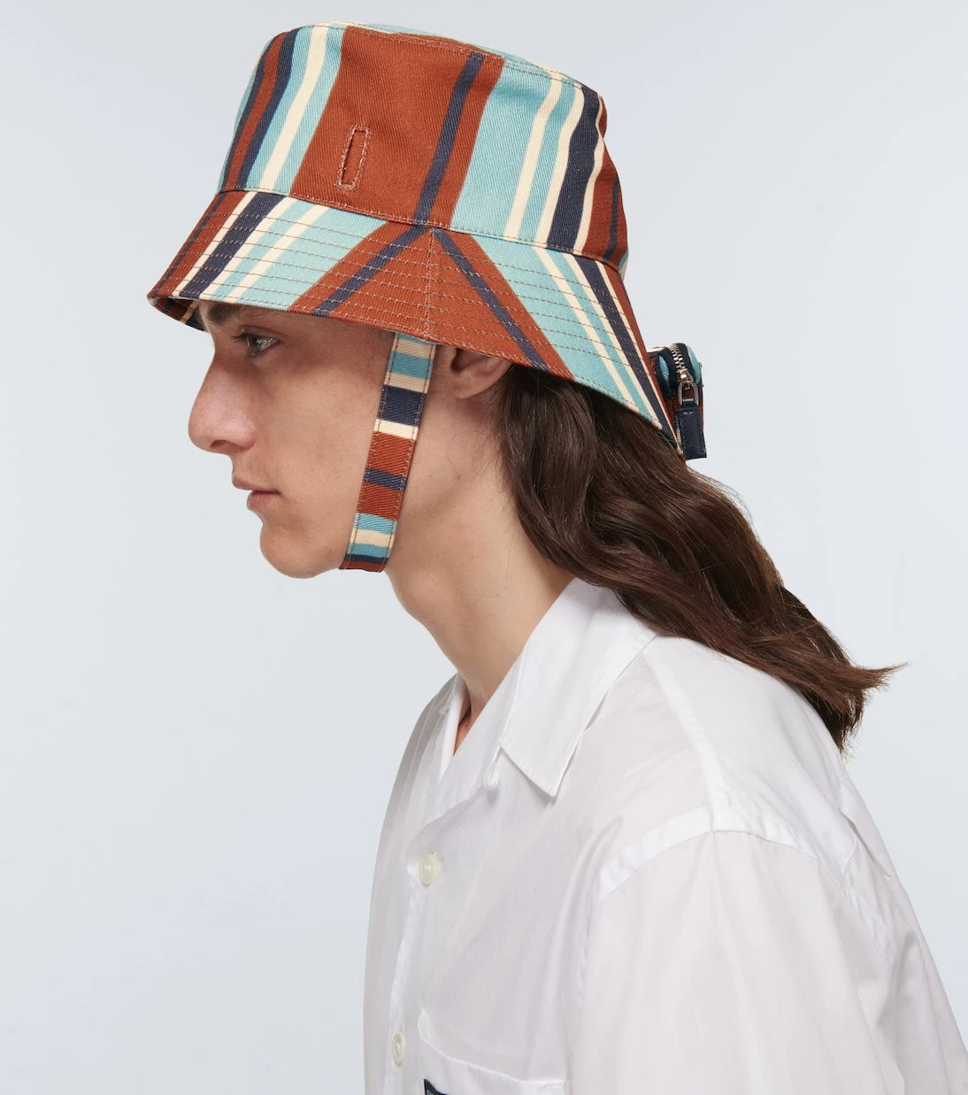 Prada - Striped cotton bucket hat