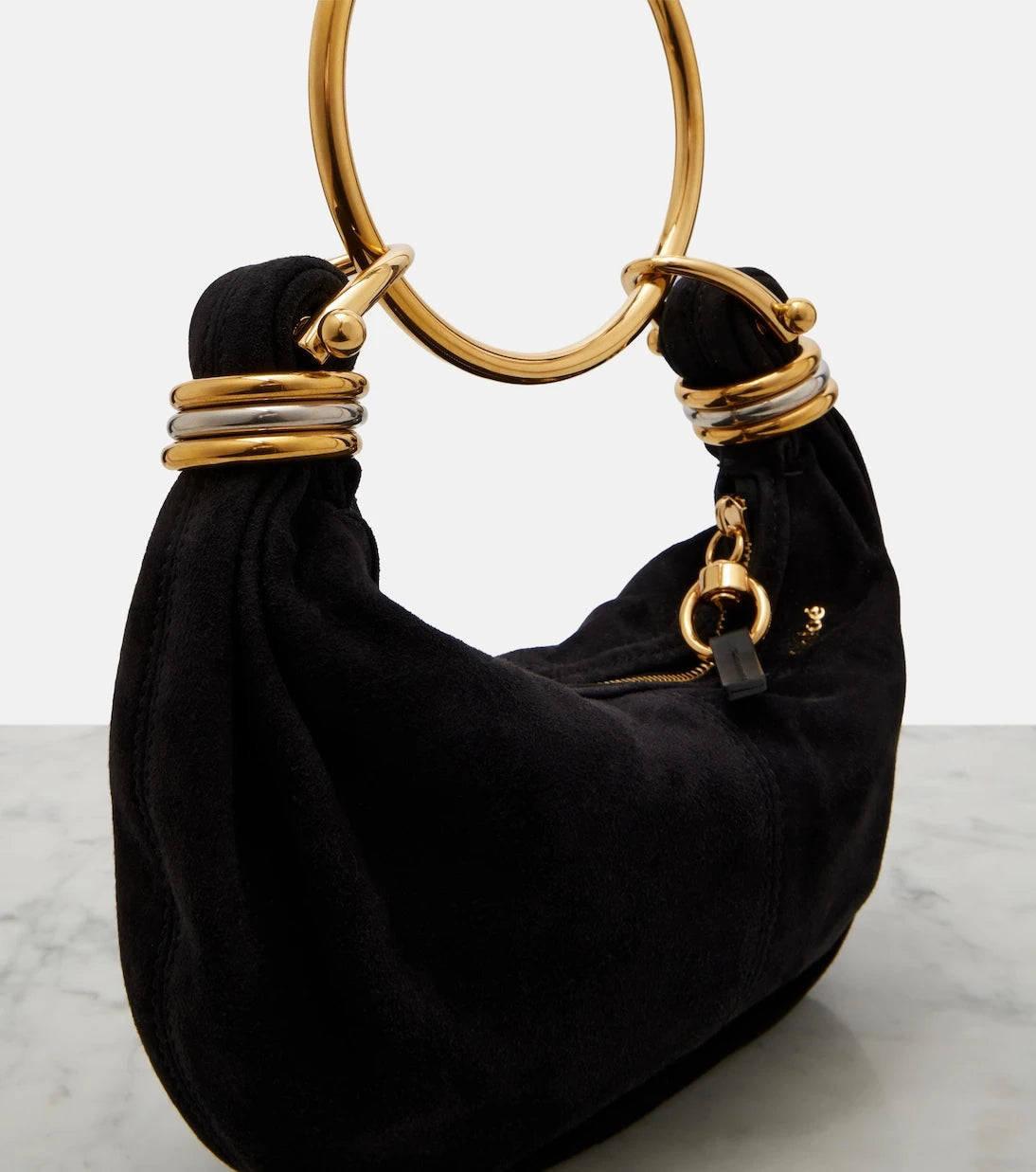 Chloé - Bracelet Small suede top-handle bag
