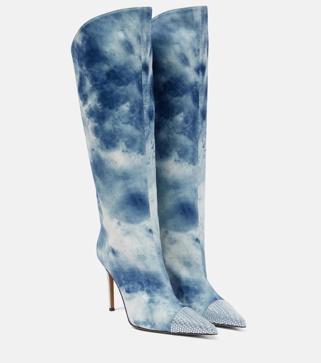 Alexandre Vauthier - Tie-dye denim knee-high boots