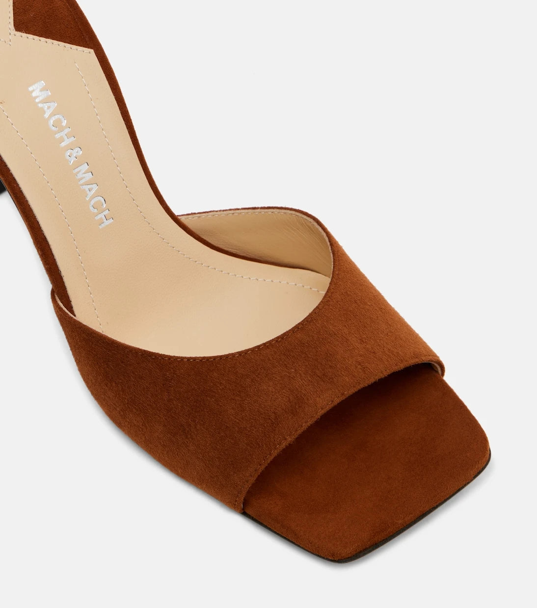 Mach & Mach - Puffy Heart Ring 95 suede mules