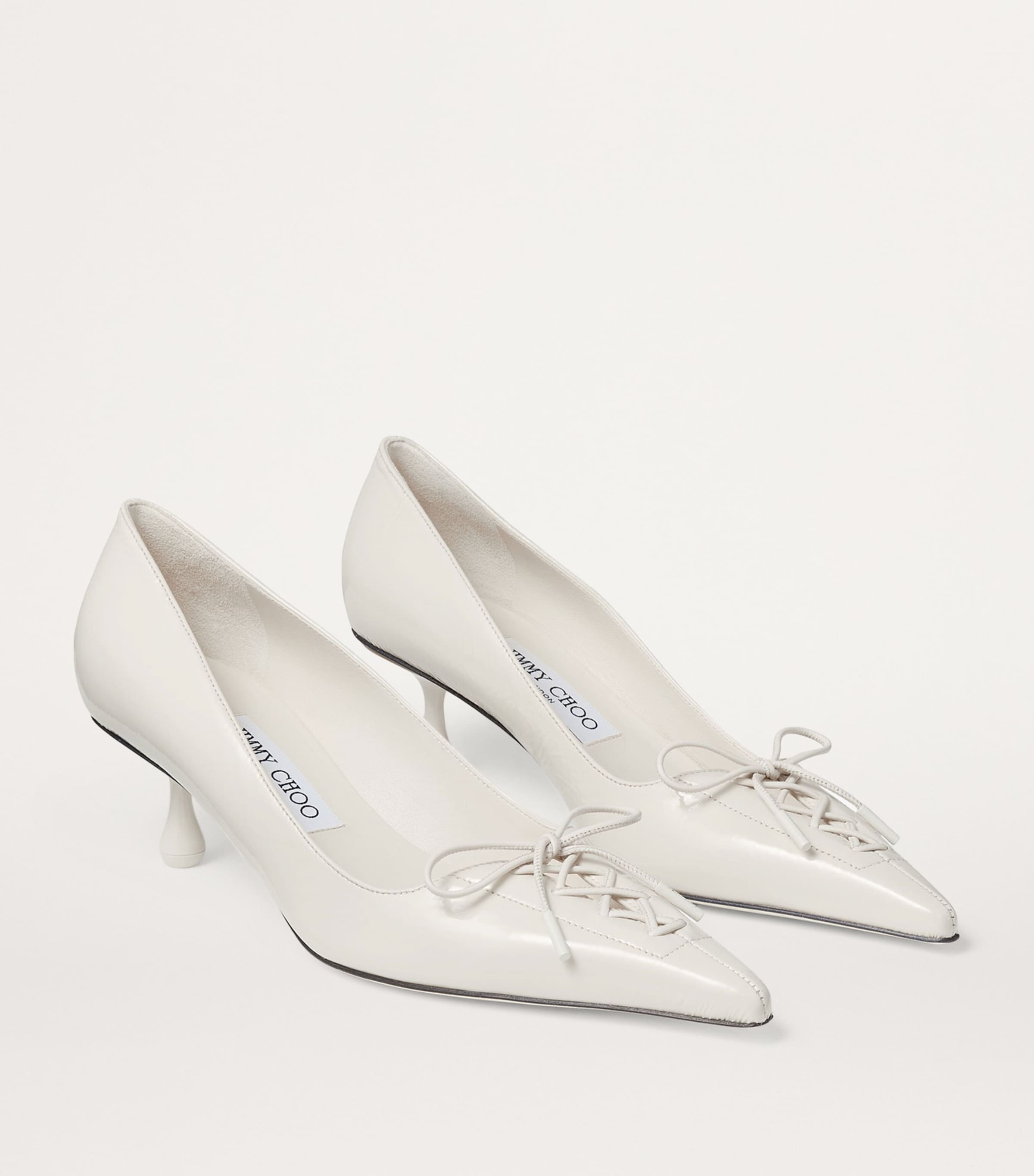 Jimmy Choo White Scarlett 50 Leather Pumps