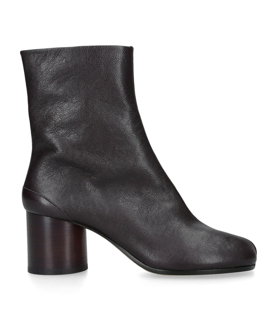 Maison Margiela Burgundy Leather Tabi Boots 60