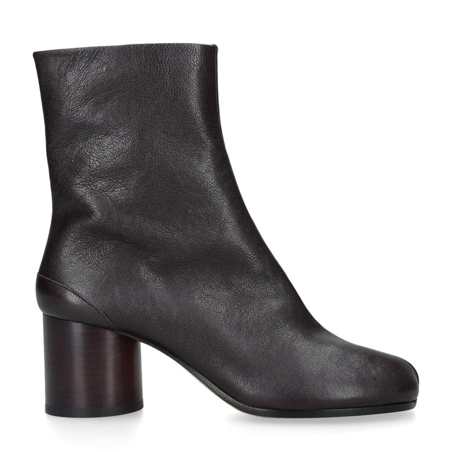 Maison Margiela Burgundy Leather Tabi Boots 60