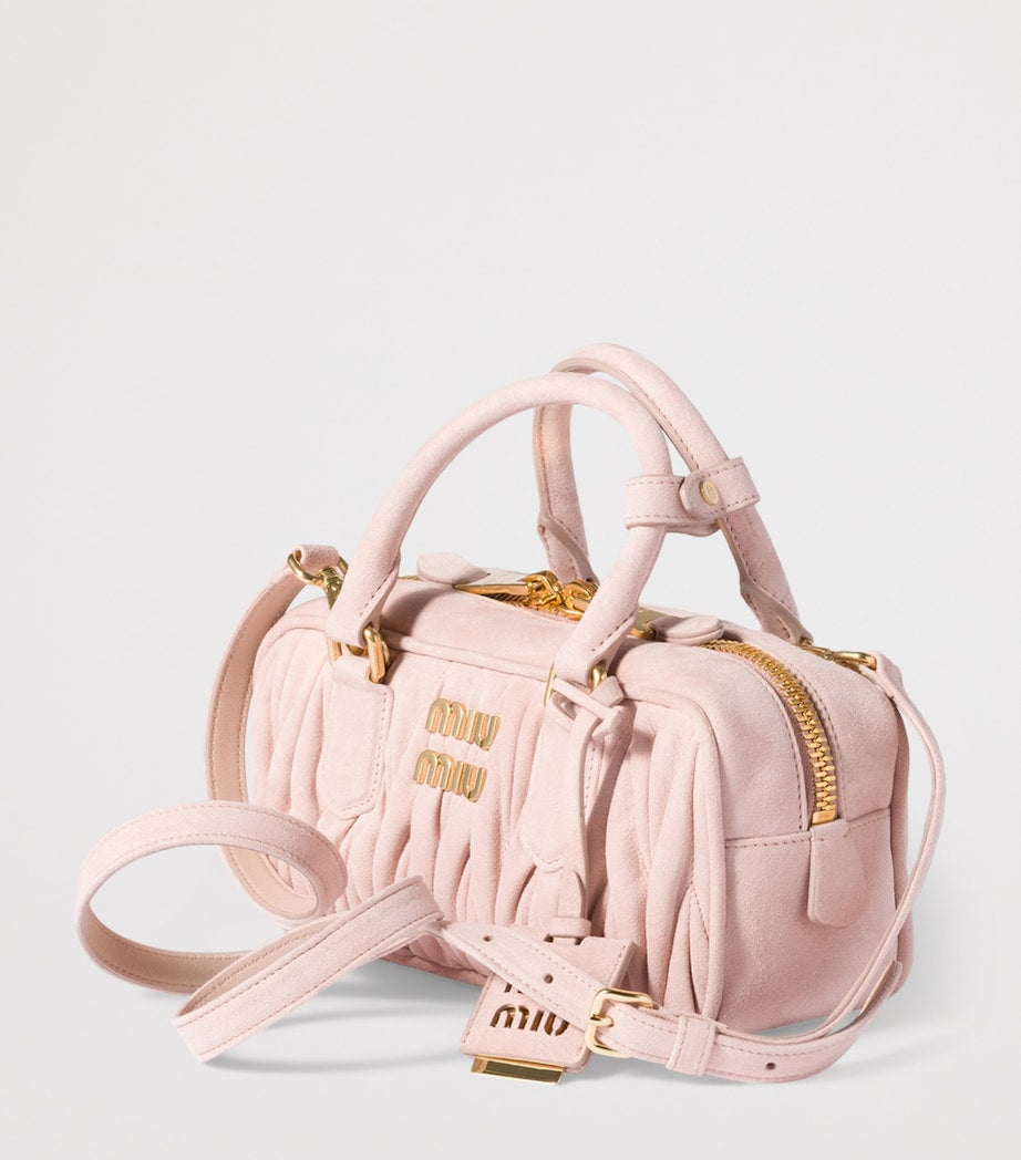 Matelassé Suede Arcadie Top-Handle Bag