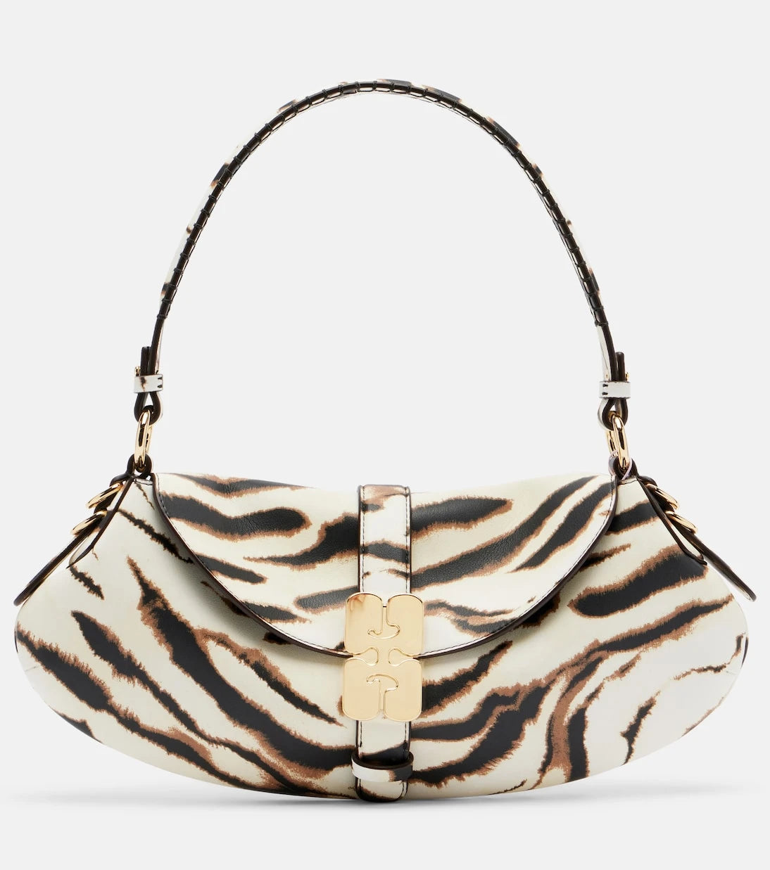 Ganni - B-Kat Small zebra-print shoulder bag