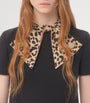 Valentino Black Wool-Silk Leopard-Tie Mini Dress