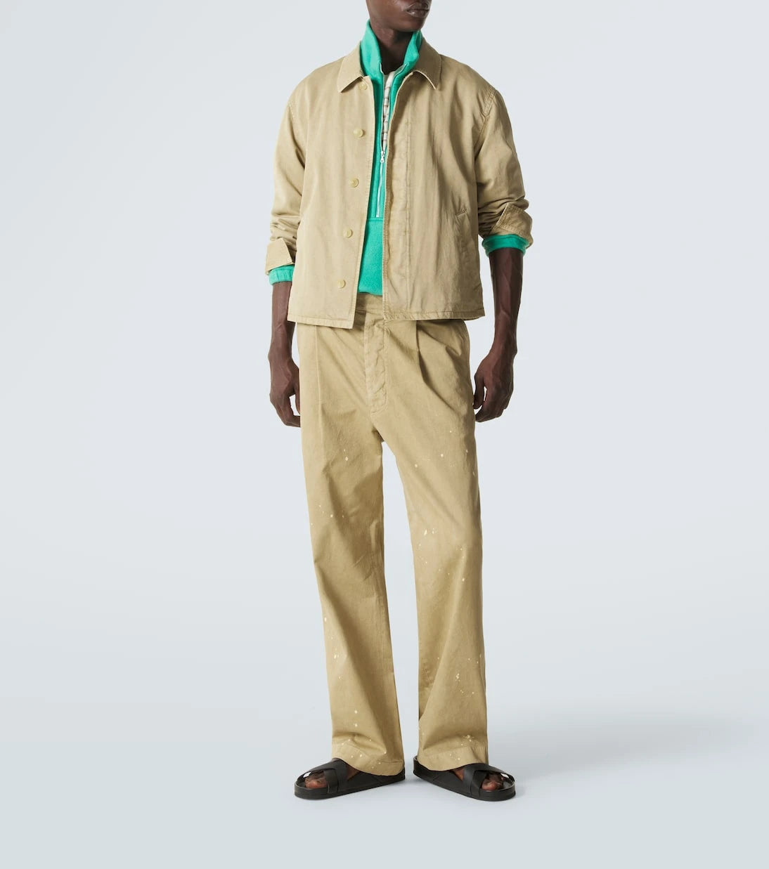 Auralee - Distressed cotton chinos