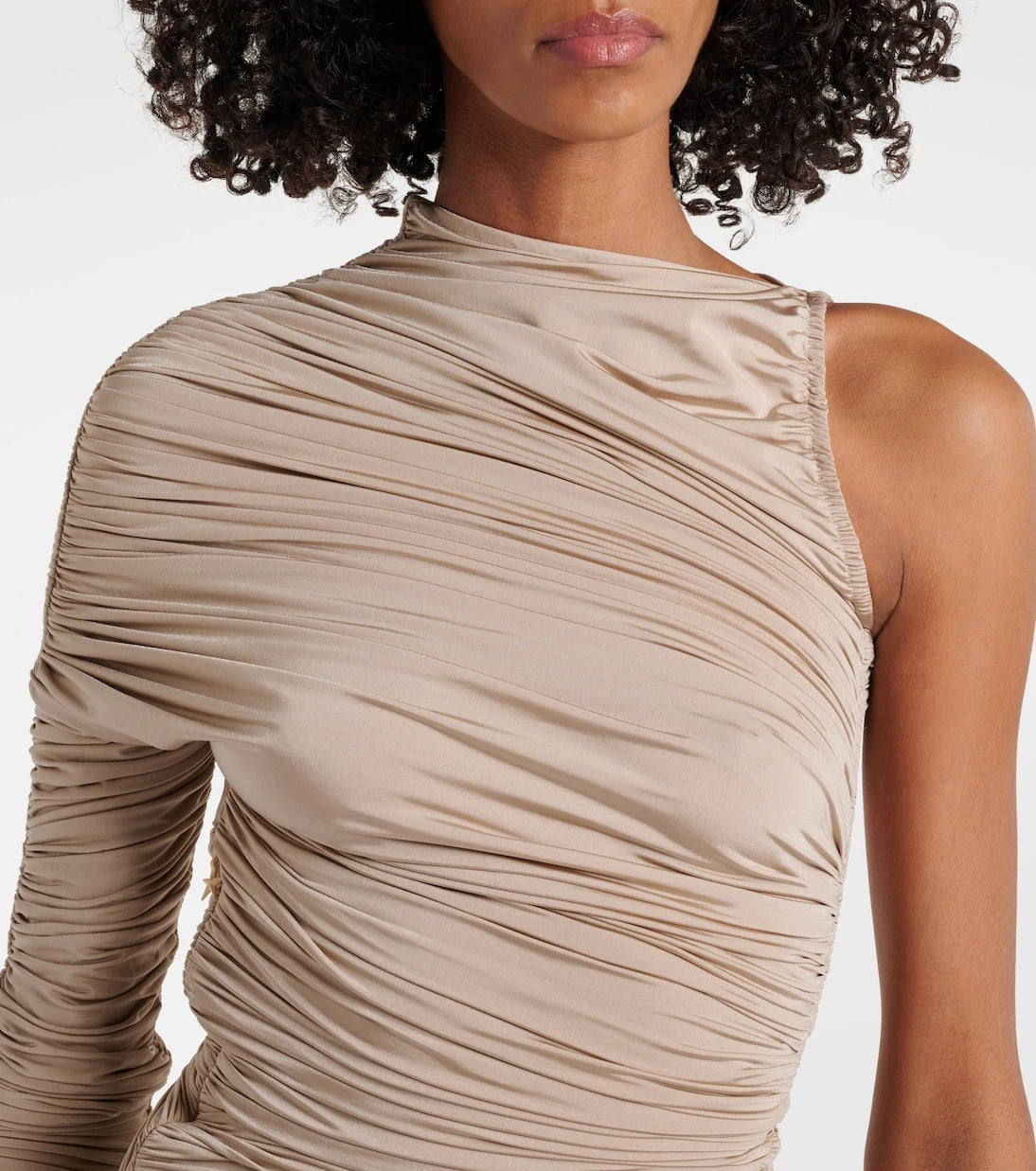 Mugler - Asymmetrical ruched maxi dress