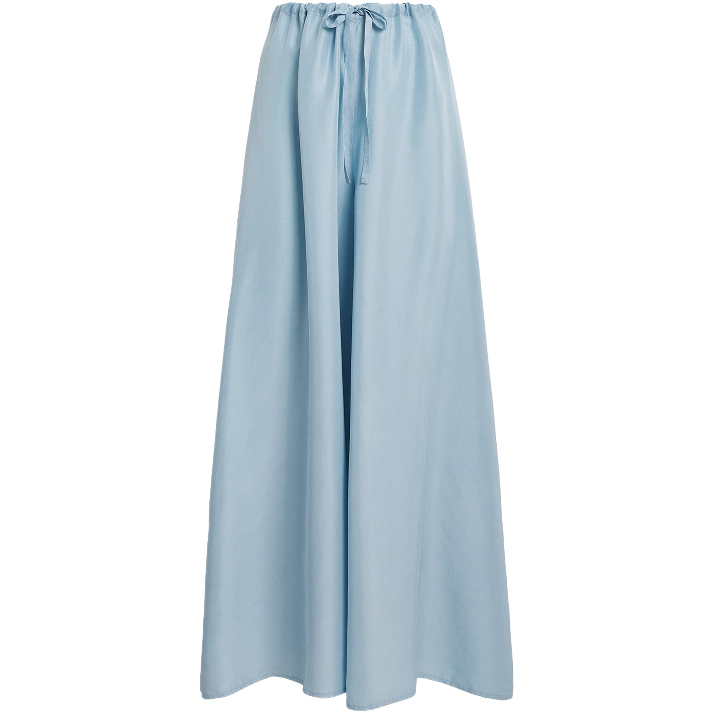 MAX&Co. Blue Silk Shades Of Nature Wide-Leg Trousers
