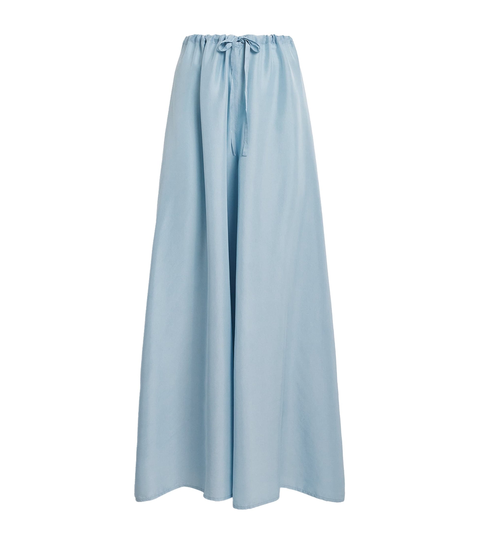 MAX&Co. Blue Silk Shades Of Nature Wide-Leg Trousers