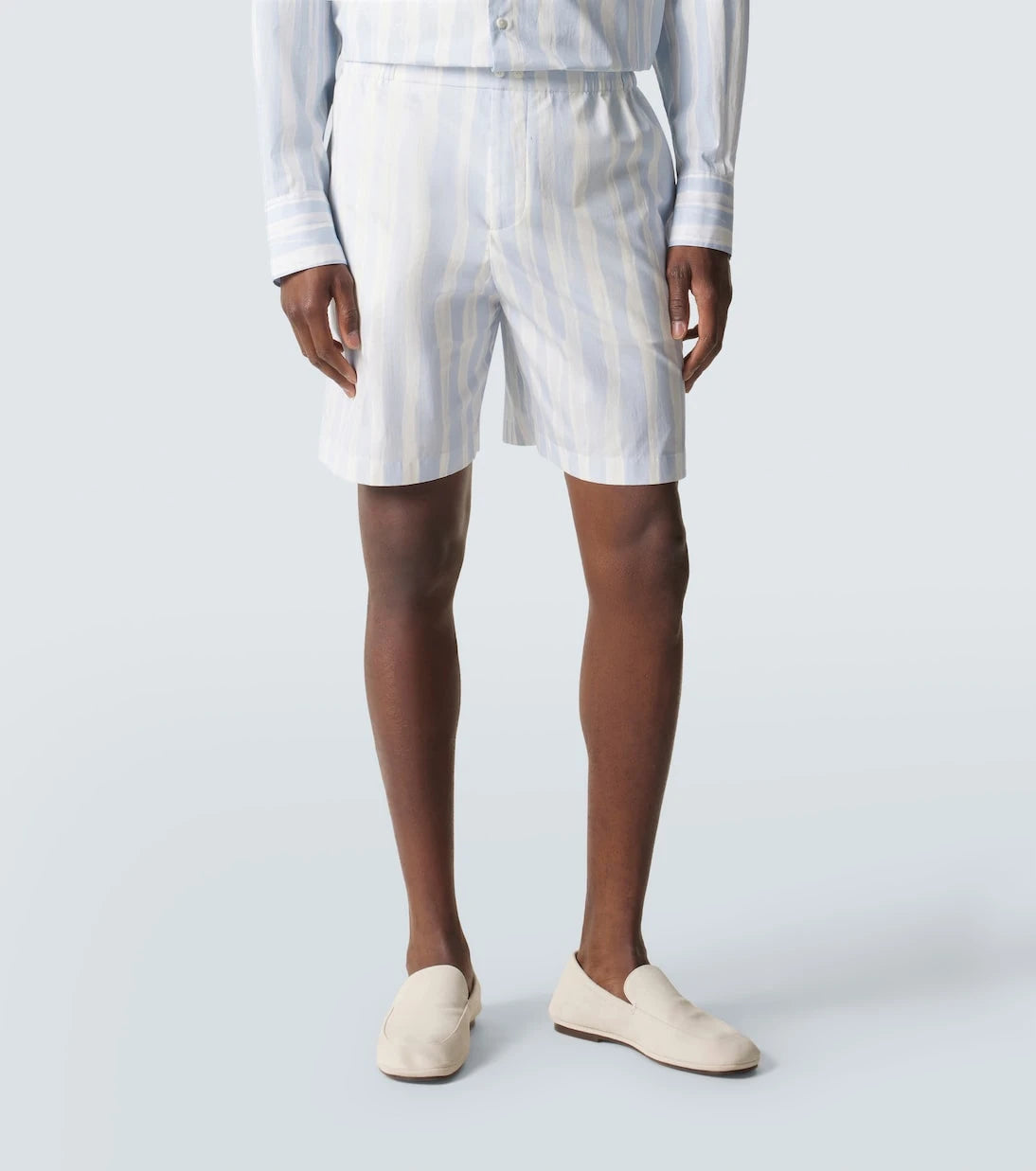 Jacquemus - Caleçon striped cotton poplin shorts