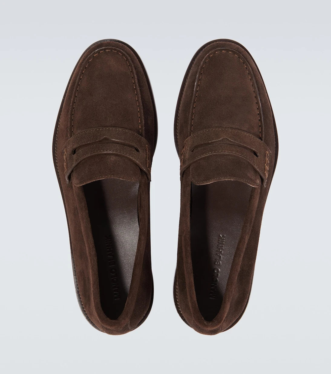 Manolo Blahnik - Perry suede penny loafers