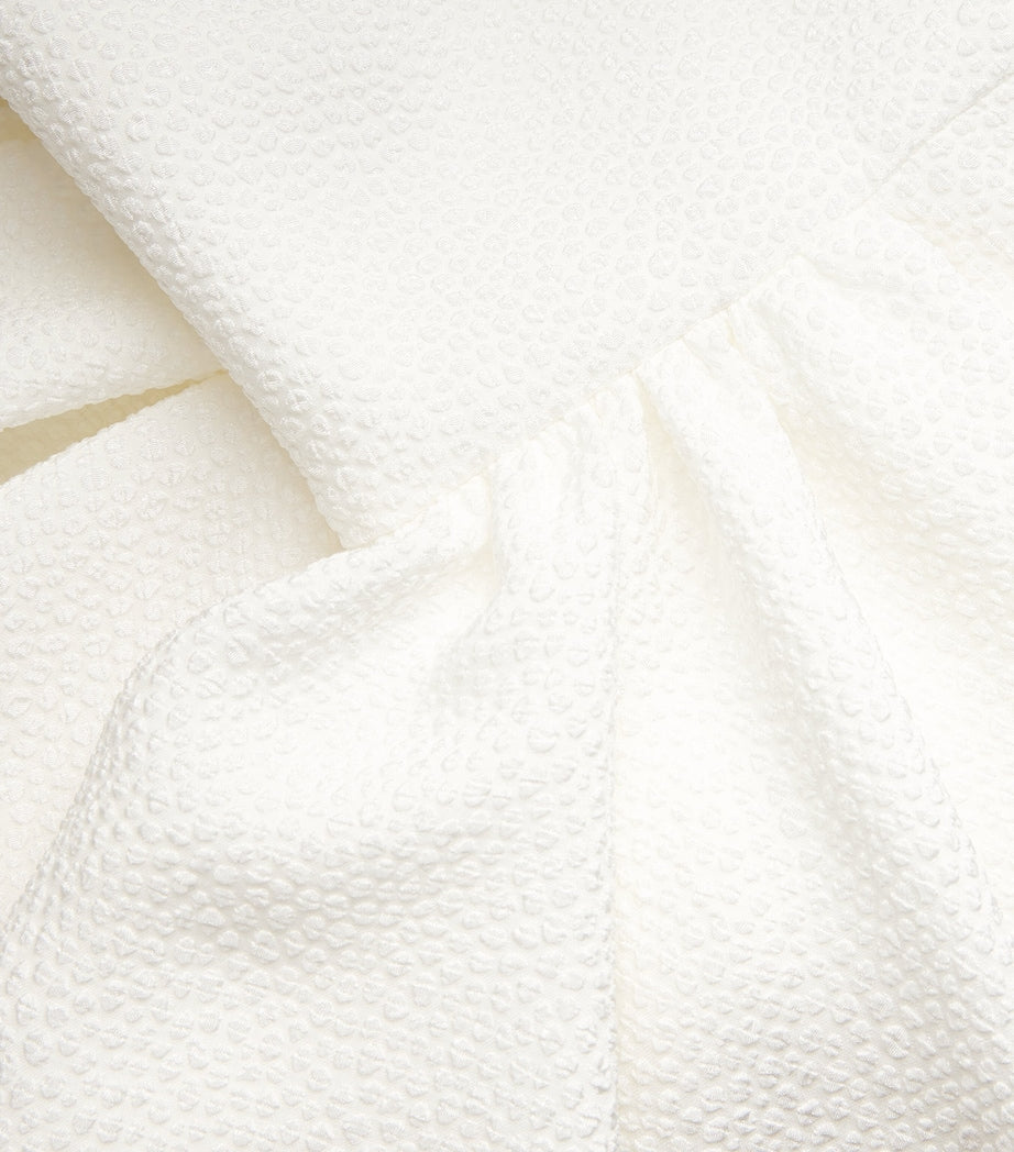 White Textured Philomela Midi Dress