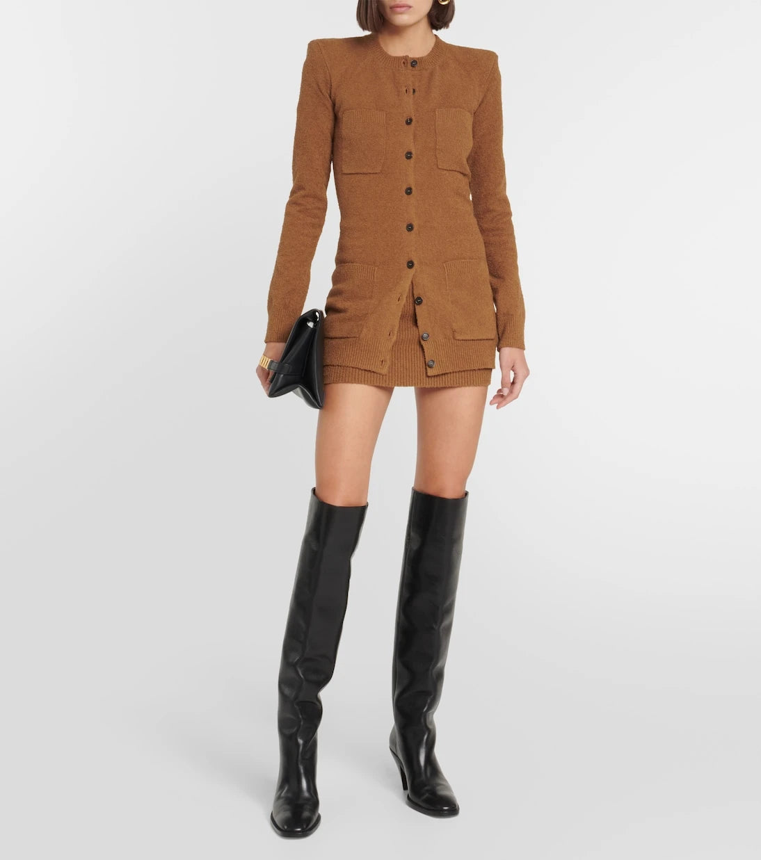 Wardrobe.NYC - Ribbed-knit cotton-blend miniskirt