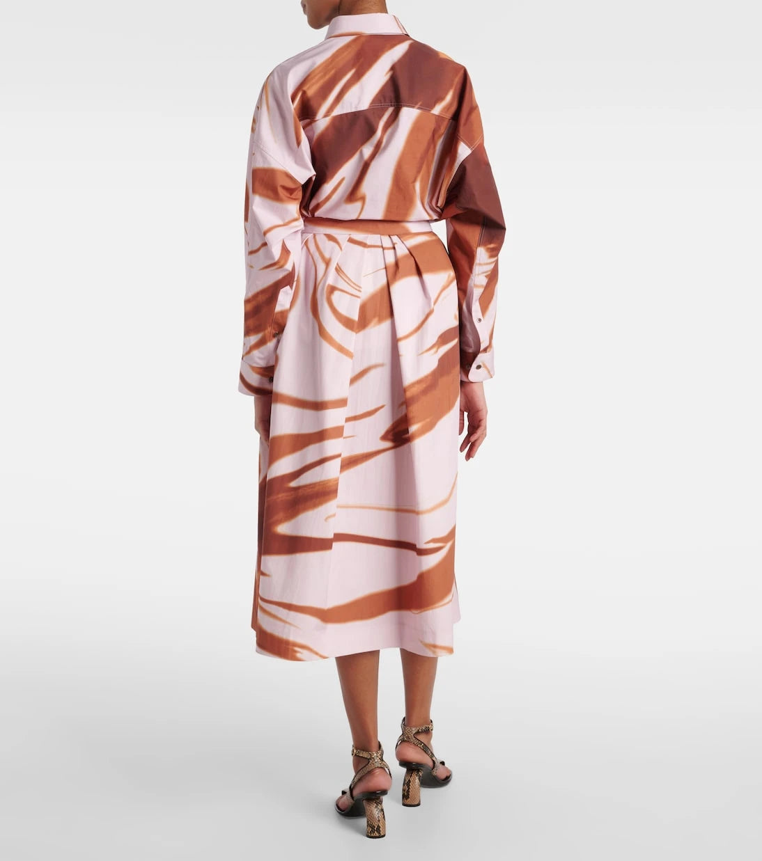 Dries Van Noten - Printed gathered cotton midi skirt