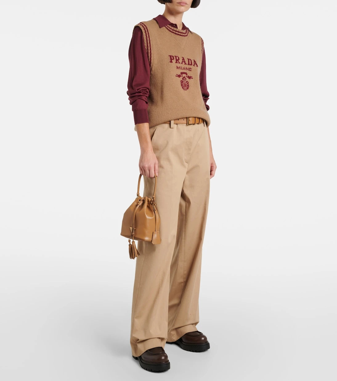Prada - Small leather bucket bag