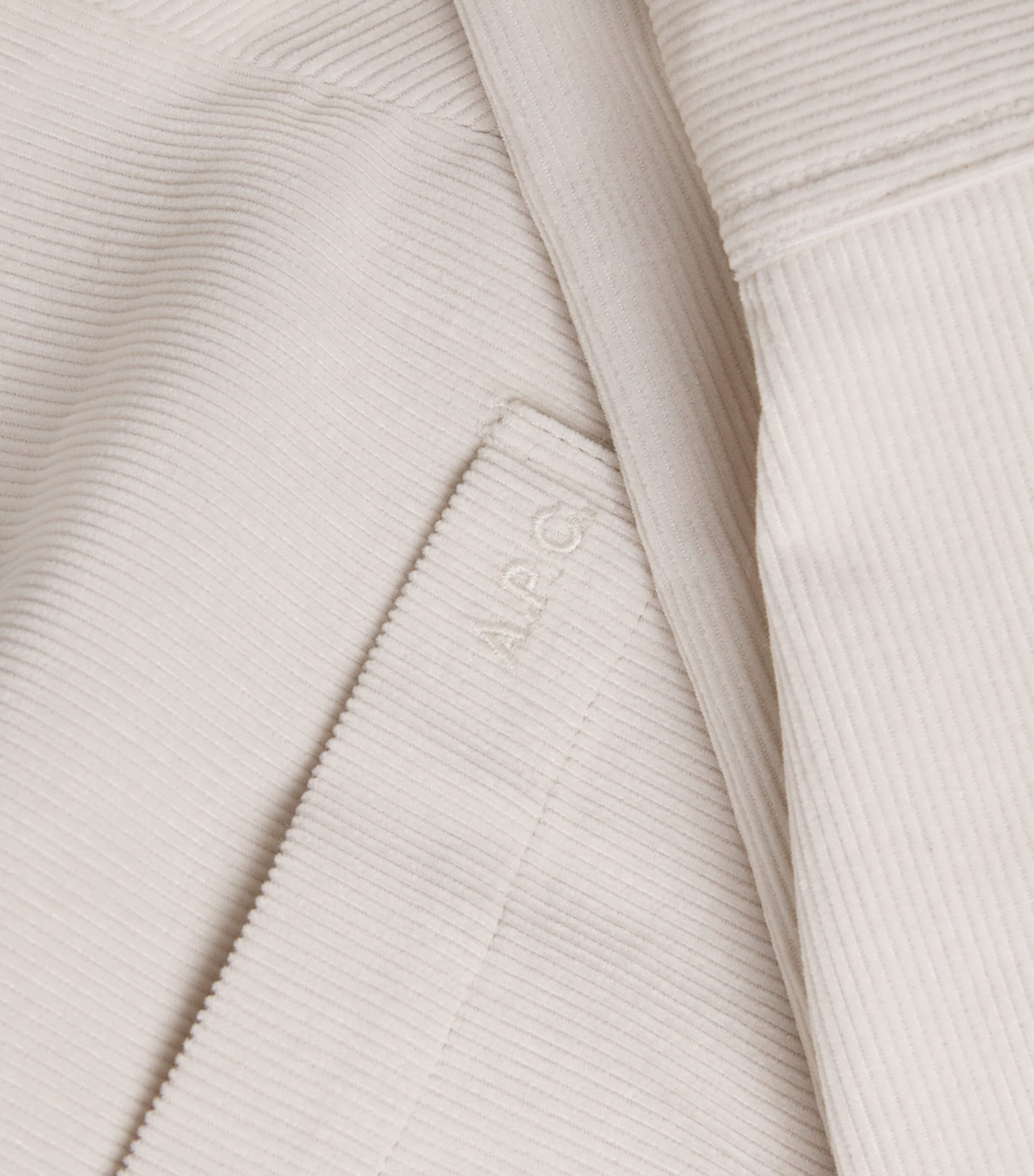 A.P.C. White Cotton Corduroy Leon Overshirt