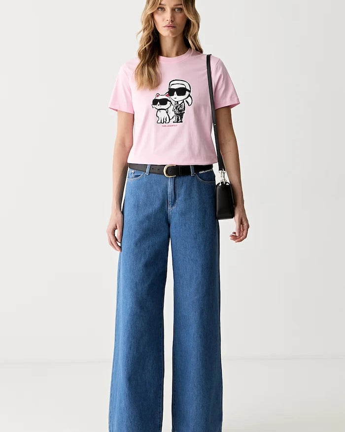 Karl Lagerfeld IKON SKETCH Pamuklu Kadın Tişört