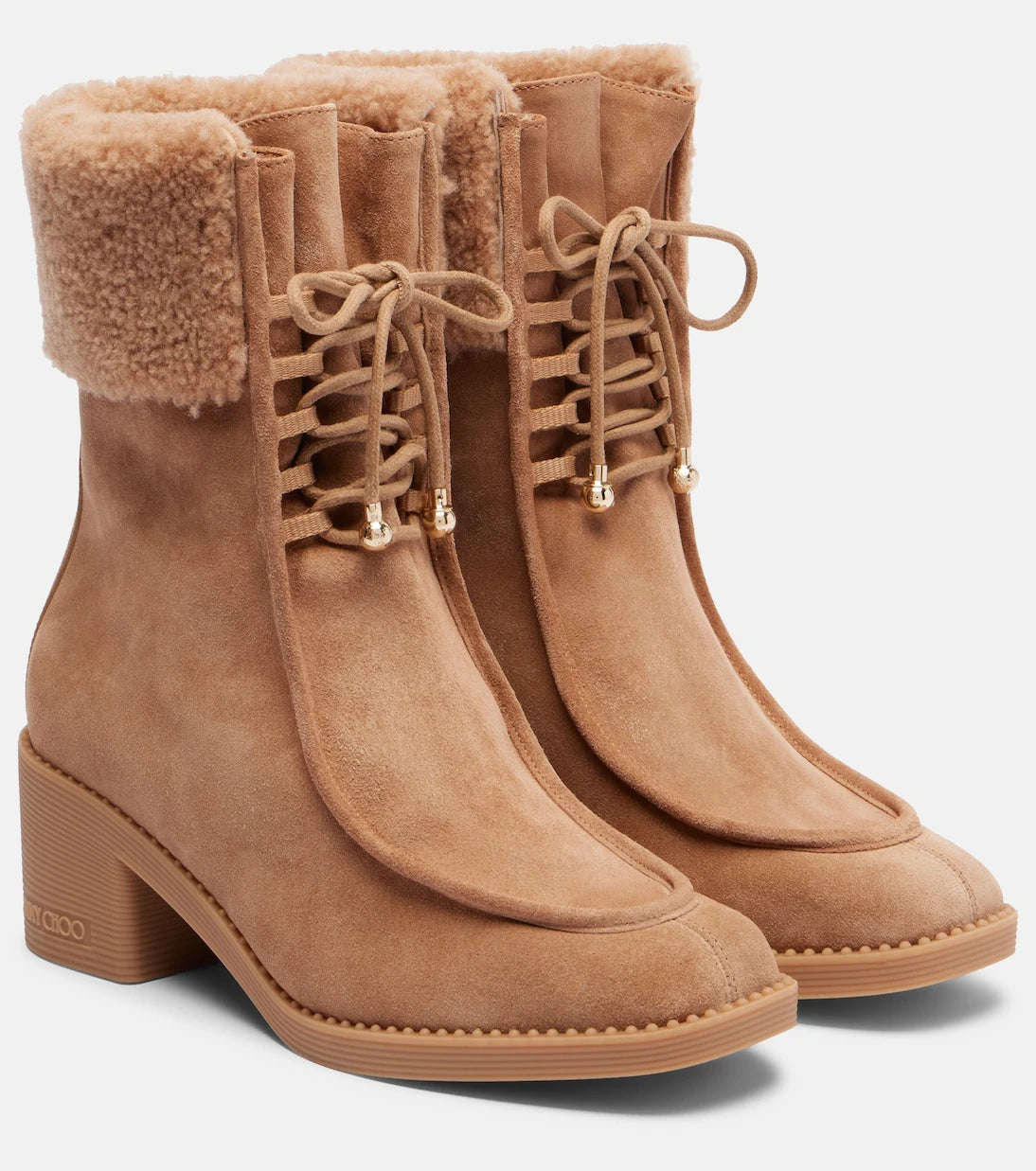 Jimmy Choo - Hali shearling-trimmed suede ankle boots