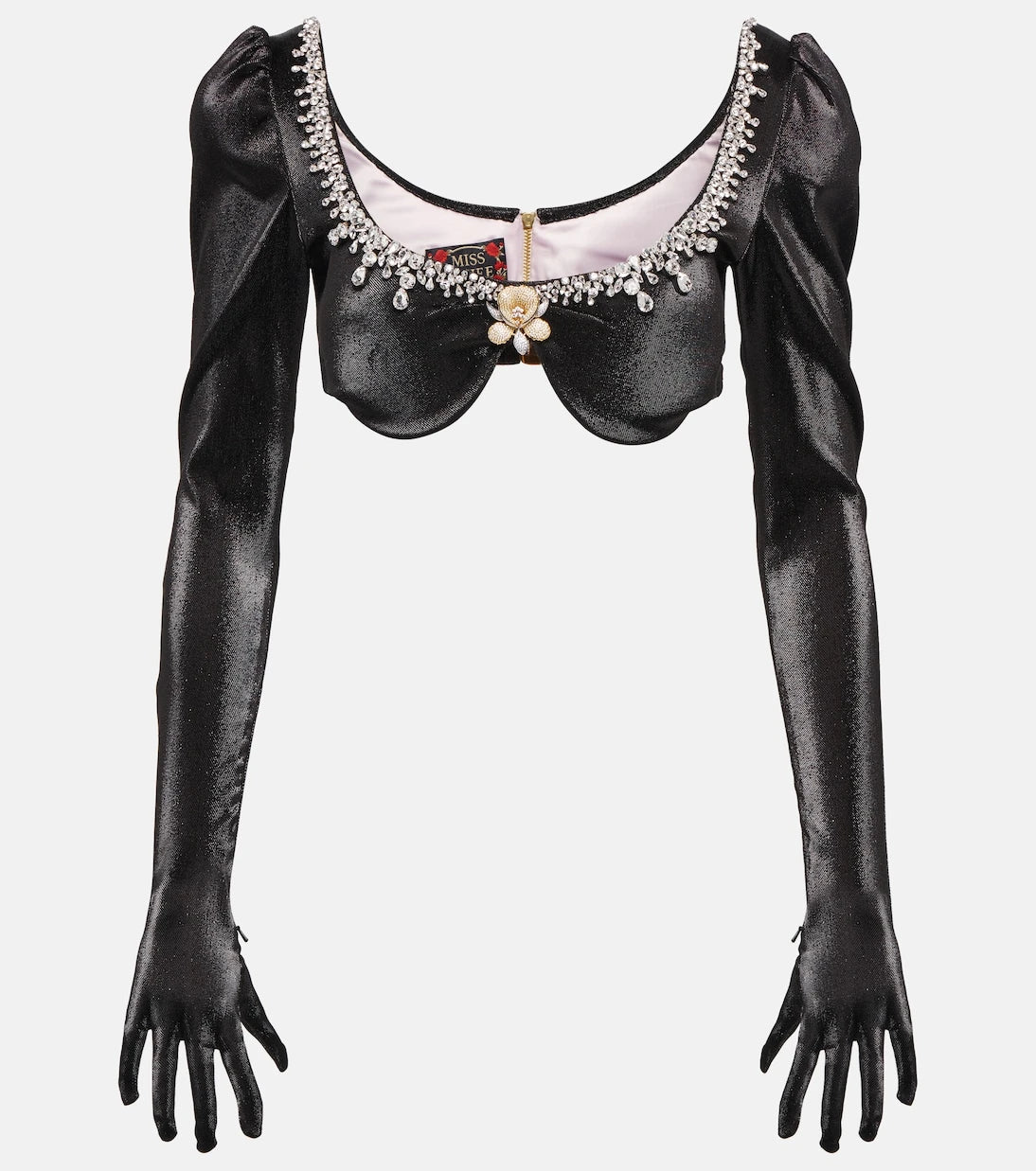 Miss Sohee - Embellished bra top with gloves