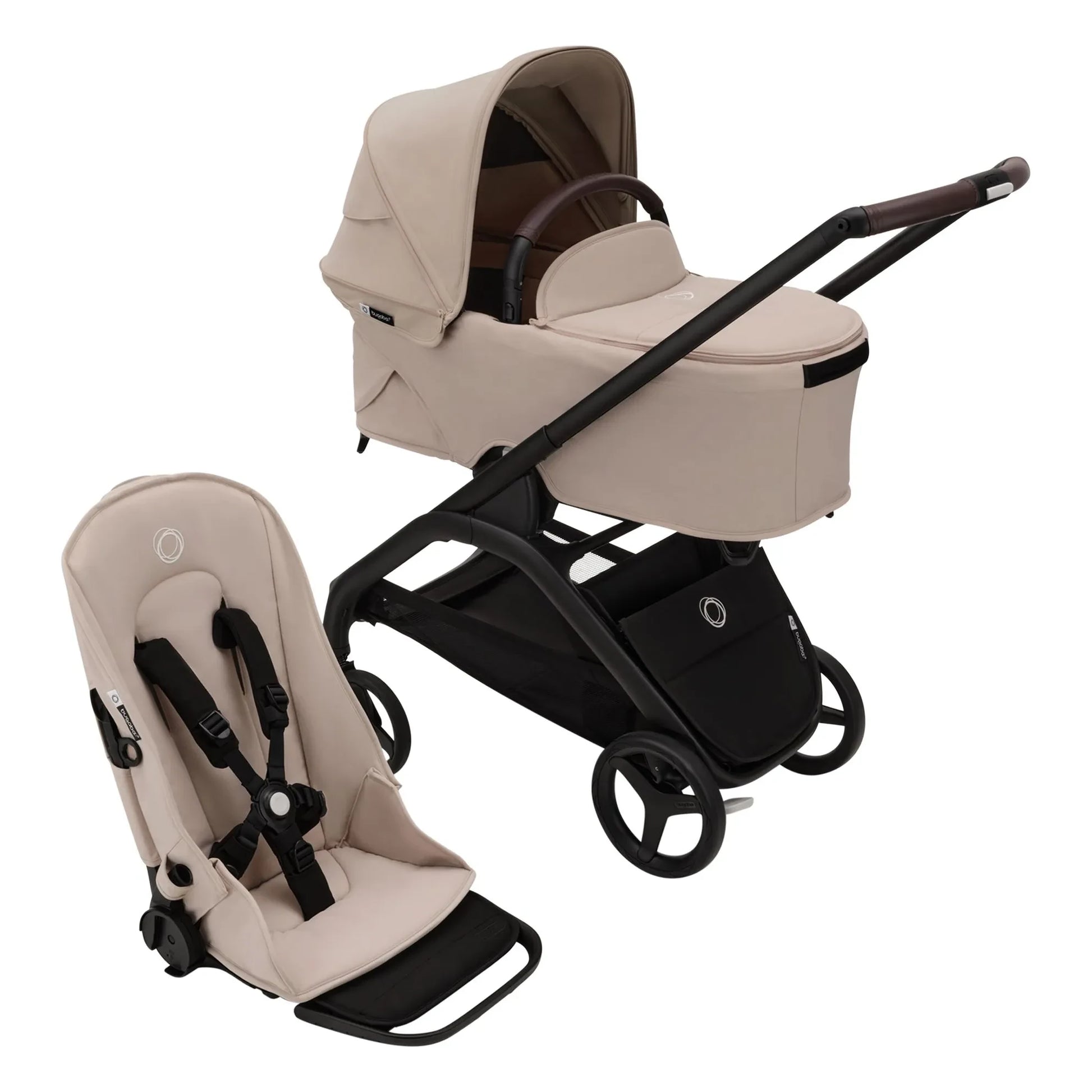 Bugaboo - Bugaboo Dragonfly City Stroller complete chassis black | Taupe brown