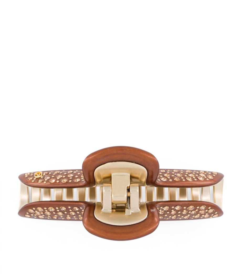 Gold-Plated Claw Hair Clip X4- PAIL BRUN/OR