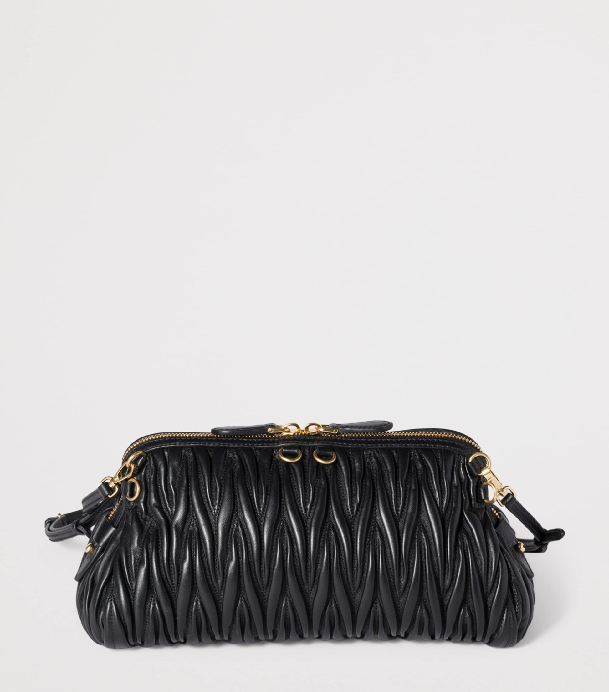 Matelassé Leather Clutch Bag