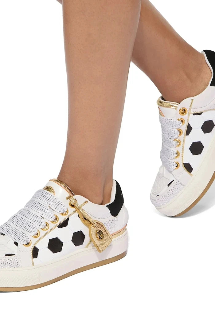Kurt Geiger London Southbank Footy White/Blk Çocuk Deri Sneakers