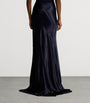 Ralph Lauren Collection Navy Satin Masina Maxi Skirt