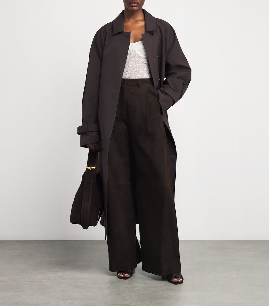 CAMILLA AND MARC Brown Suede Sonata Wide-Leg Trousers