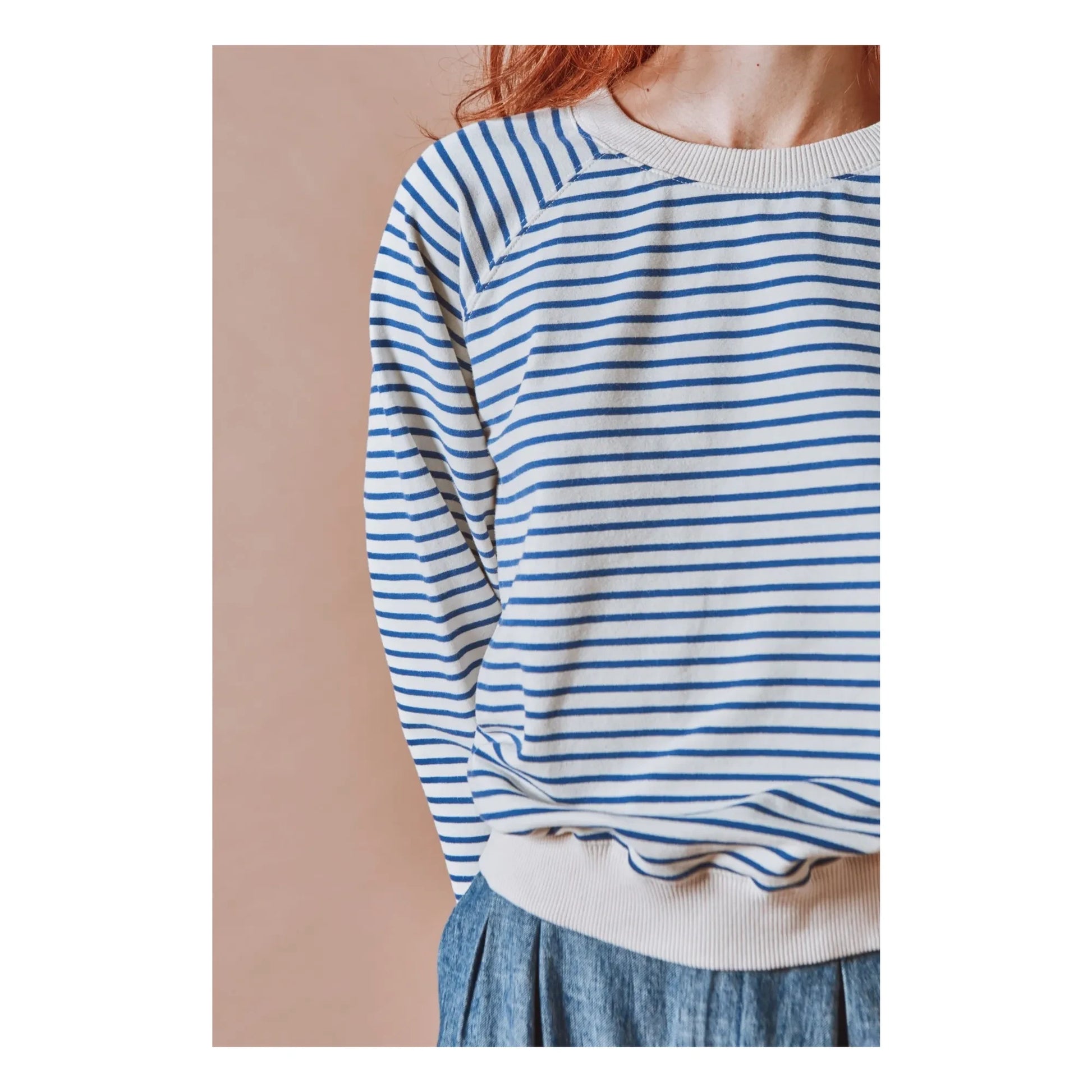 Emile et Ida - Striped Sweat Organic Cotton | Navy blue