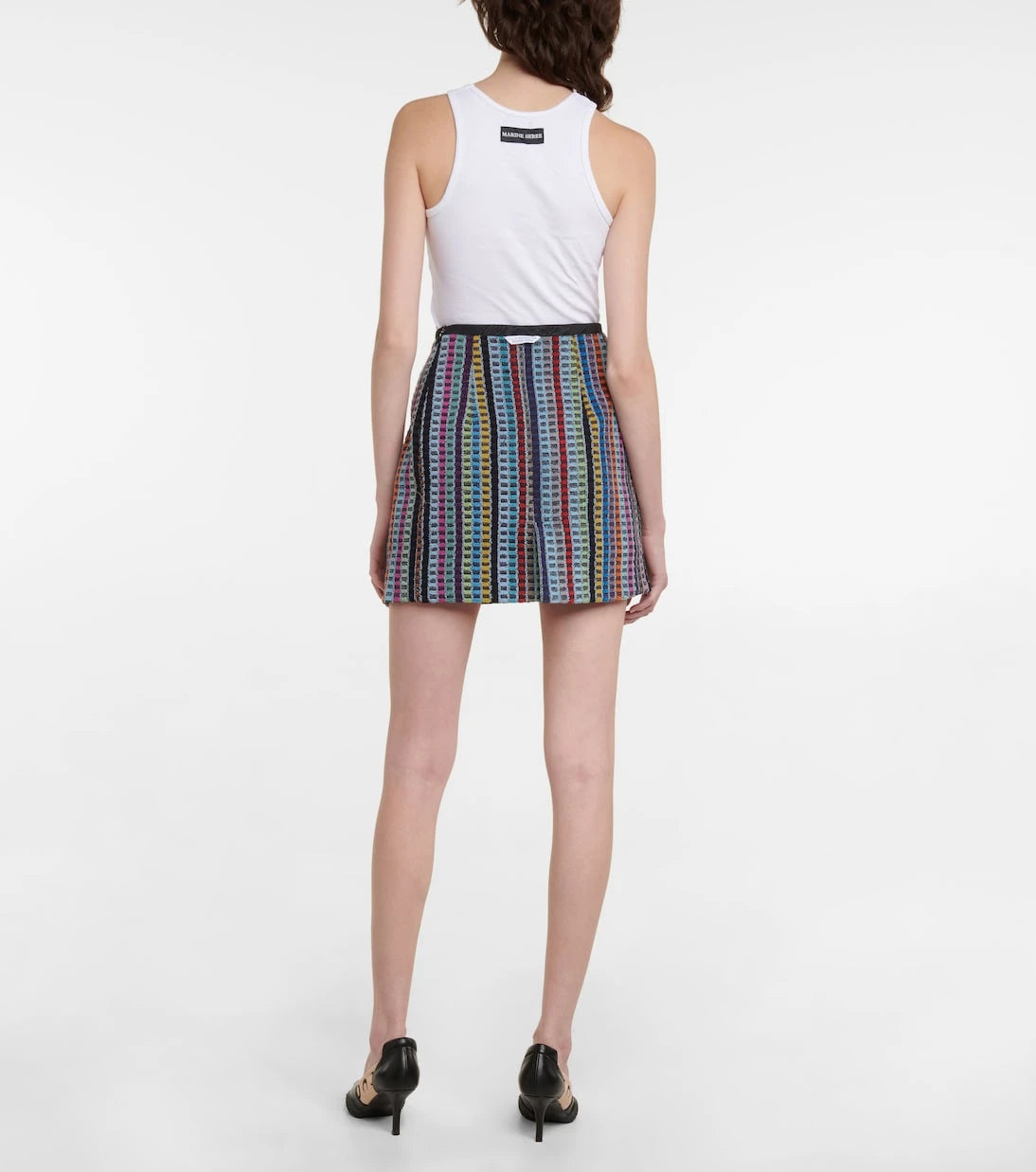 Marine Serre - Checked cotton terry miniskirt