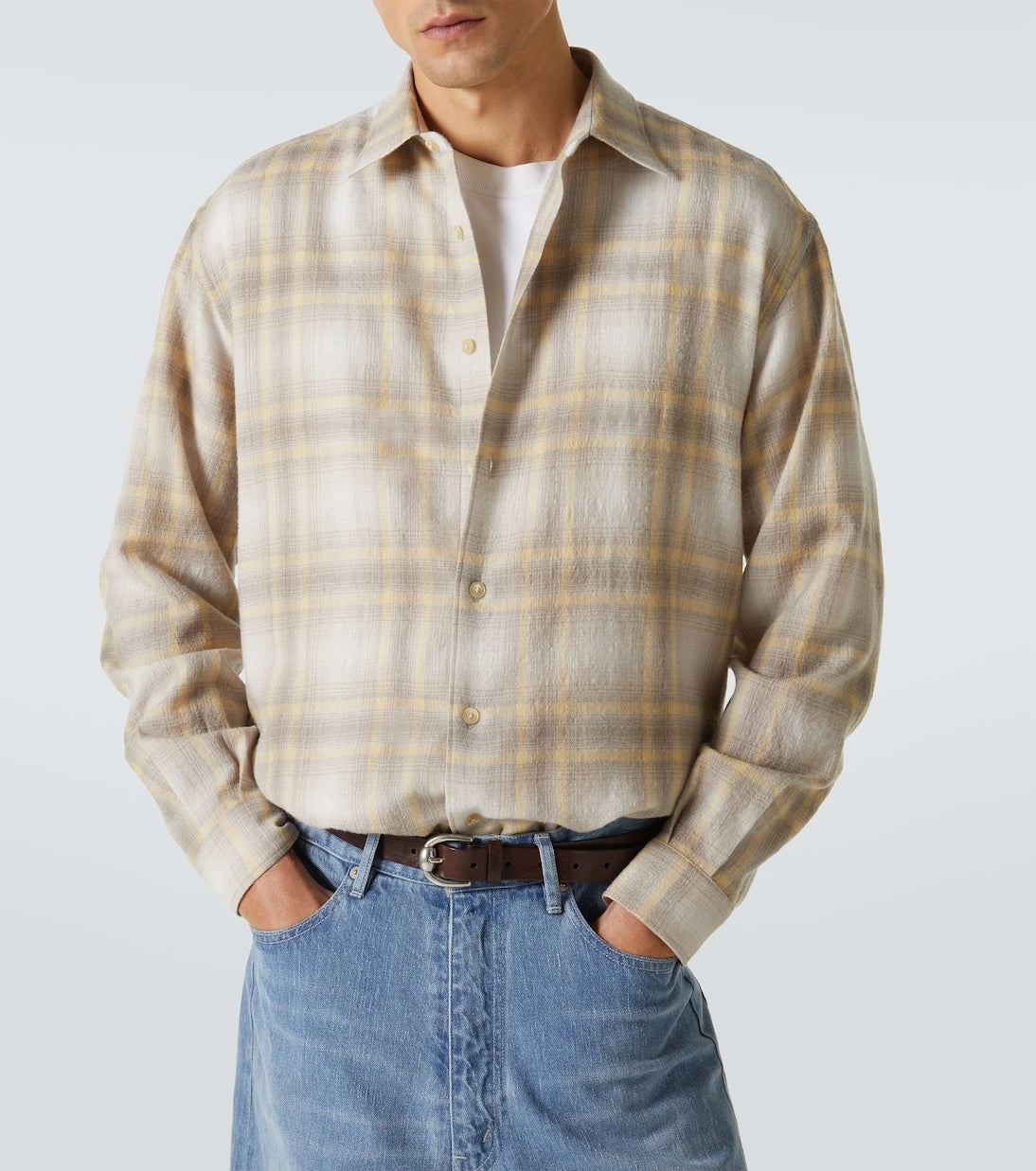 Auralee - Plaid wool shirt