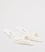 White Sana 50 Satin Embellished Mules
