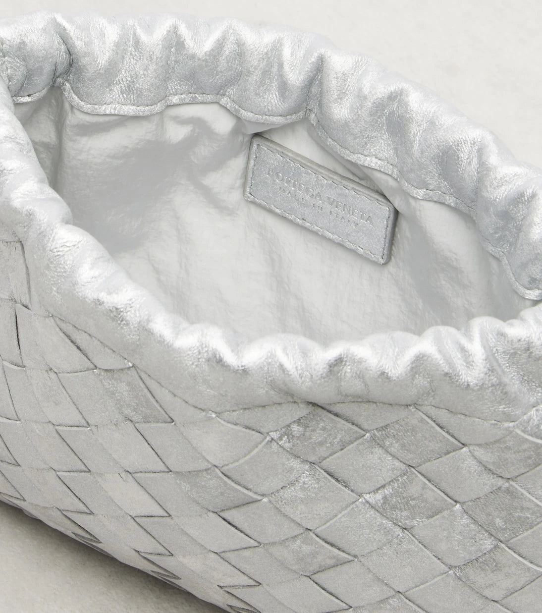 Bottega Veneta - Intrecciato Small metallic leather pouch