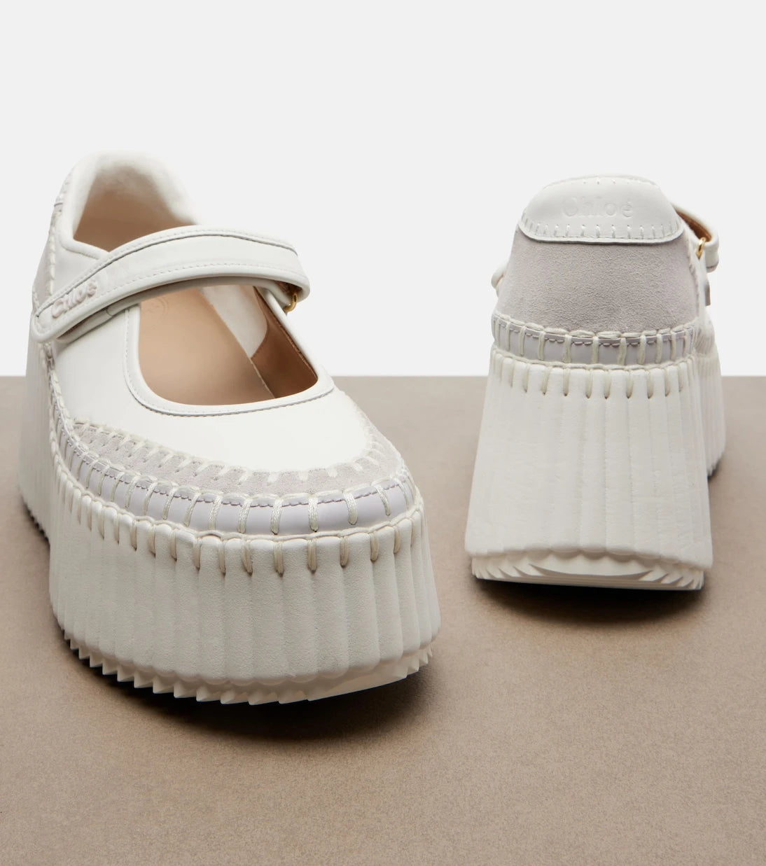 Chloé - Nama leather platform sneakers