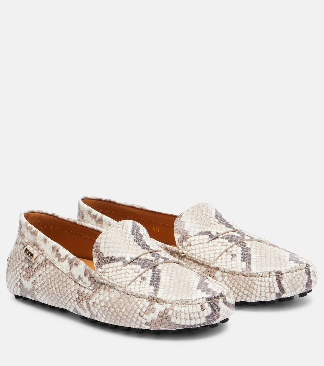 Tod's - Gommino snake-effect leather driving shoes