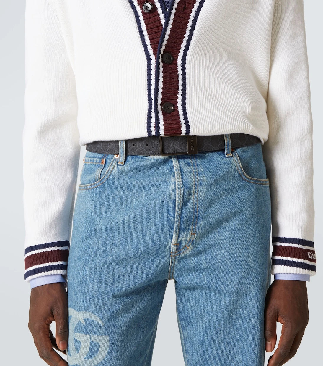 Gucci - GG Canvas reversible leather belt
